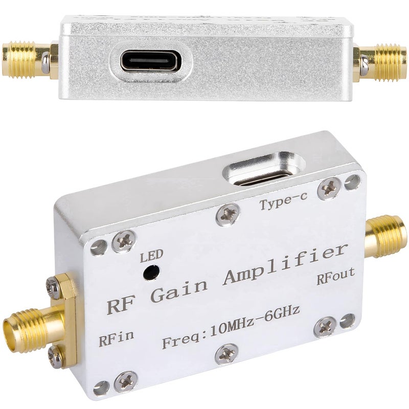 DmgicPro RF WideBand Amplifier 10M-6GHz Low Noise Amplifier LNA 40dB Gain with SMA Female Connector for Radio, FM Broadcasting, Signal Amplification DC 5V Powered - Image 1